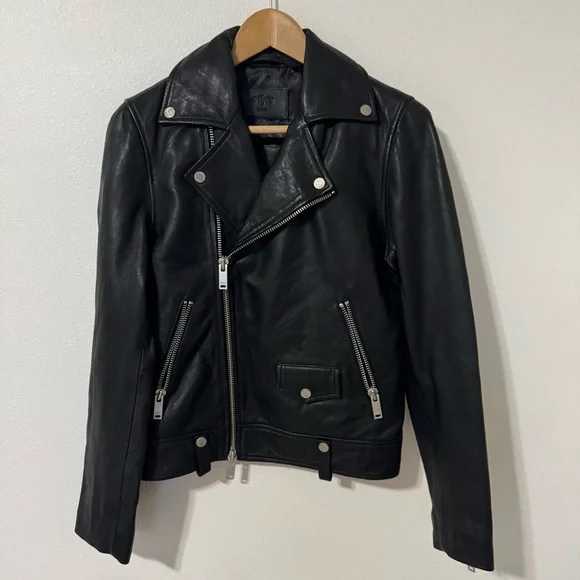 Other UK Colt Genuine Lamb Leather Moto Biker Jackets Vintage Black X-Small